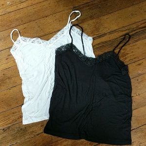 Lace trim camisole tops